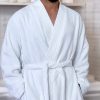 ⁦روب استحمام رجالي كوكو كلاسيك كيمونو قطن خالص-أبيض⁩ - الصورة ⁦4⁩