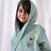 Lolitta Hooded Style Bathrobe For Teens, Pure Cotton, Green - Image 2