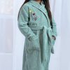 Lolitta Hooded Style Bathrobe For Teens, Pure Cotton, Green - Image 7